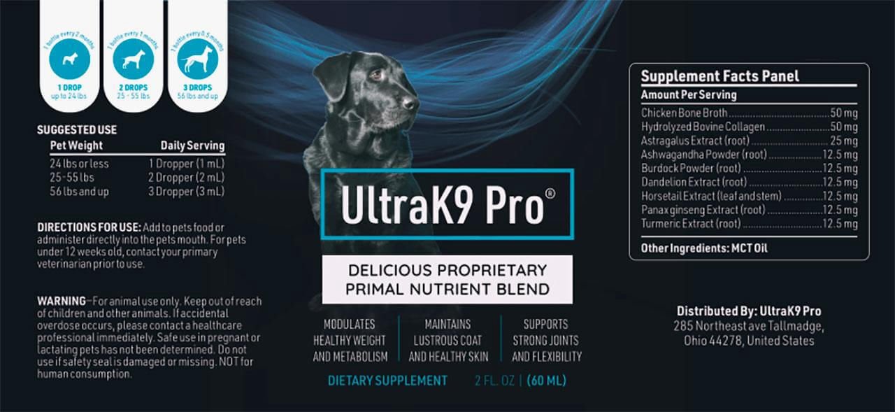 UltraK9 Pro supplements